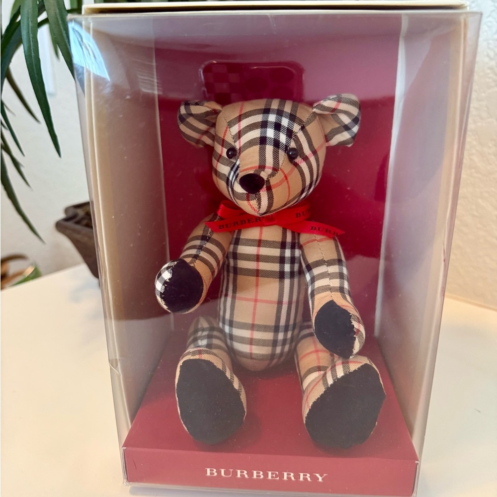 Burberry Checkered Bear with Red Ribbon